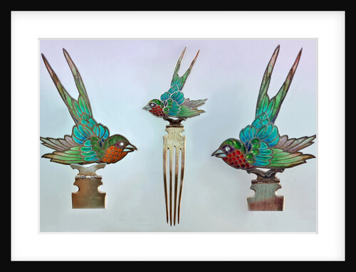 British Arts and Crafts hair combs with swallows by Anonymous
