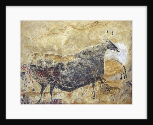 Black cow cave painting at Lascaux by Anonymous