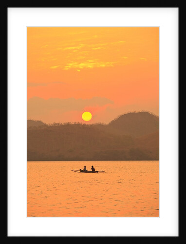 Father and daughter fishing at sunset near Lewolin Village by Anonymous