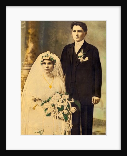 Husband and wife in a wedding portait, ca. 1916 by Anonymous