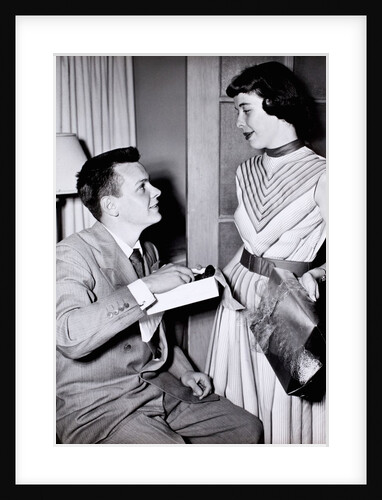 A couple exchange engagement gifts, ca. 1955 by Anonymous