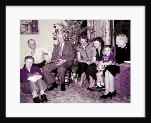 The family gathers around the Christmas tree, ca. 1956 by Anonymous
