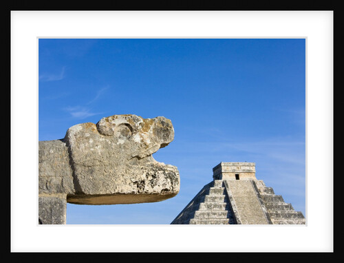 Pyramid of Kulkulcan and sculpture at Chichen Itza by Anonymous