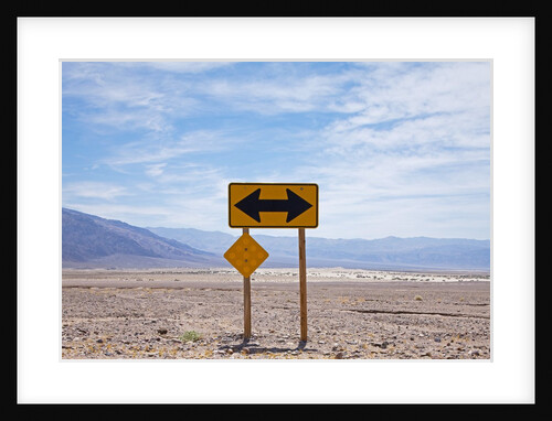 Road warning sign in Death Valley National Park by Anonymous