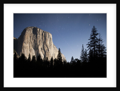 Night View of El Capitan, illuminated by a full moon by Anonymous