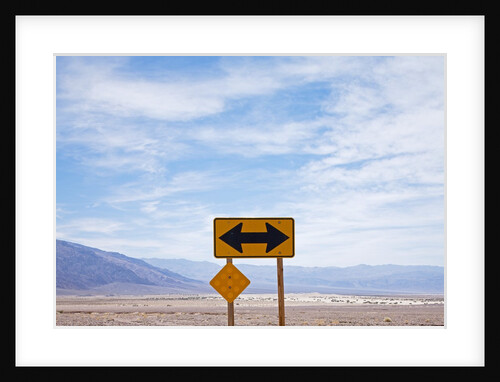 Road warning sign in Death Valley National Park by Anonymous