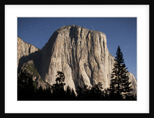 Night View of El Capitan, illuminated by a full moon by Anonymous