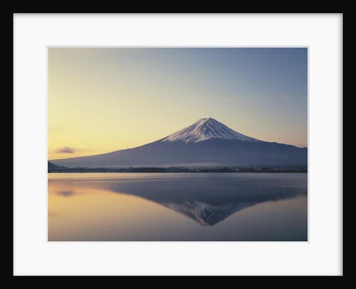 Mt. Fuji reflected in lake, Kawaguchiko, Yamanashi Prefecture, Japan by Anonymous