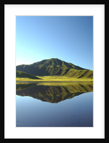 Mt. Aso reflected in a calm lake, Kumamoto Prefecture, Japan by Anonymous