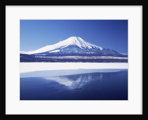 Mt. Fuji reflected in Yamanakako Lake at winter, Yamanashi Prefecture, Japan by Anonymous
