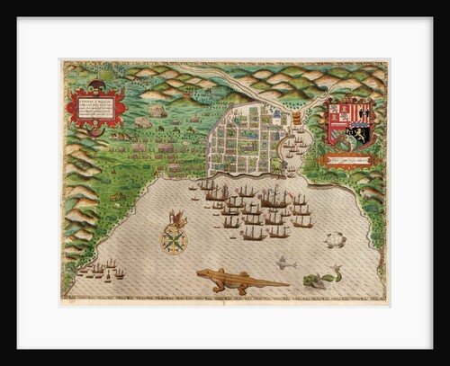 Map of Santo Domingo by Baptista Boazio