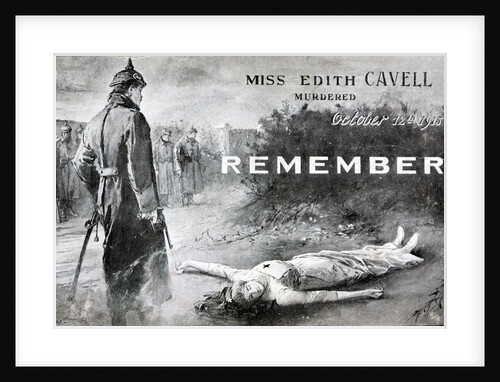 Card commemorating the death of Edith Cavell by Anonymous