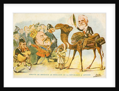 Political cartoon of the arrival of Emile Loubet in the United Kingdom by Anonymous