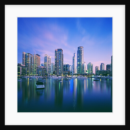 Skyline and boats on Dubai Marina by Anonymous