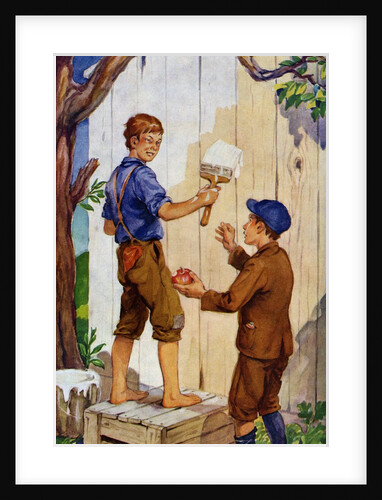 Tom Sawyer whitewashing fence by Anonymous
