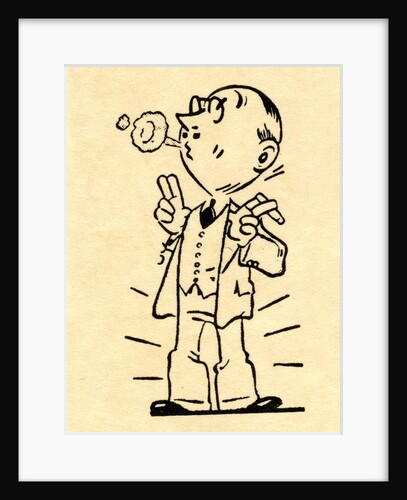 Successful business owner smoking cigarette by Anonymous