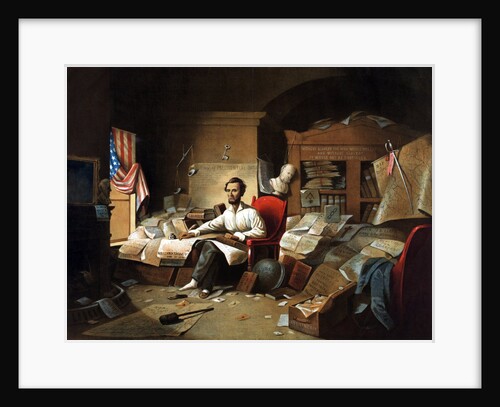 President Lincoln writing the Proclamation of Freedom by Anonymous