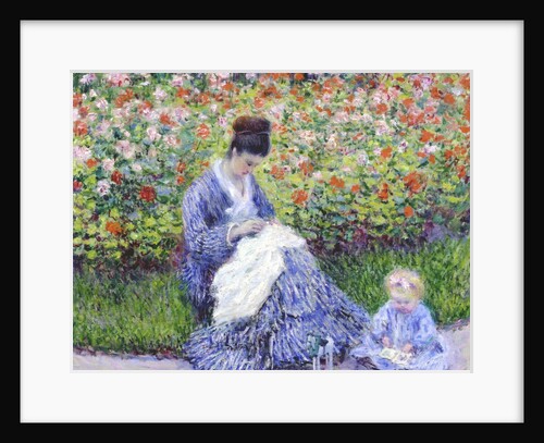 Camille Monet and a Child in the Artist's Garden in Argenteuil?? by Claude Monet