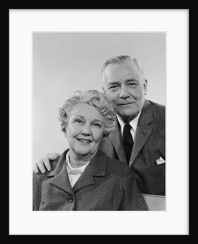 Portrait smiling elderly couple by Anonymous