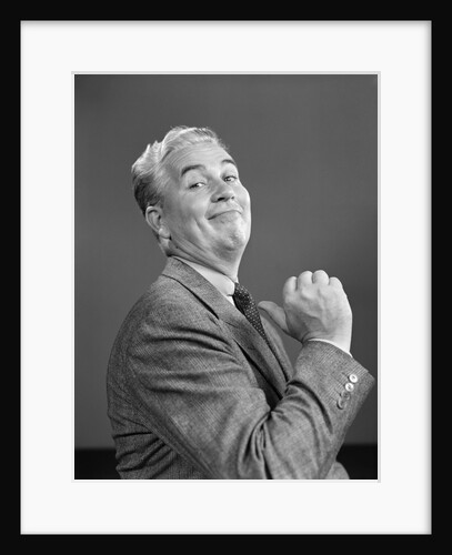 Man smiling proud pointing to himself with his thumb by Anonymous
