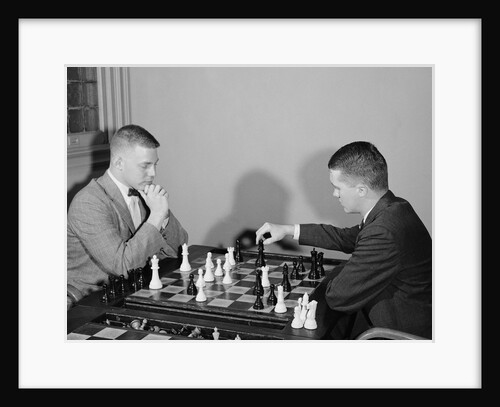 Two men playing chess game by Anonymous