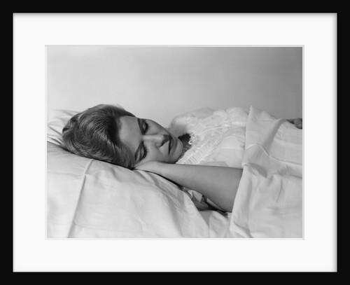 Woman sleeping bed by Anonymous