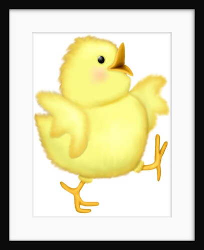 A happy chick spreading its wings as it walks by Anonymous