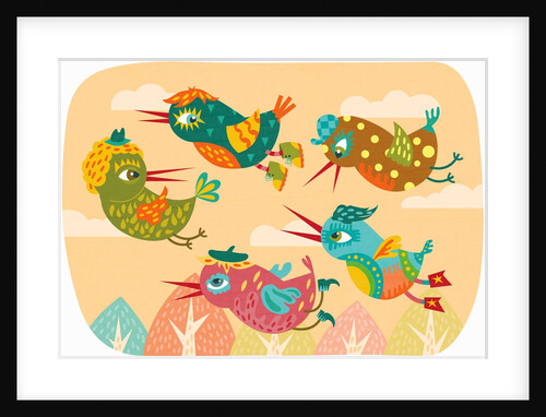 Different birds flying together by Anonymous