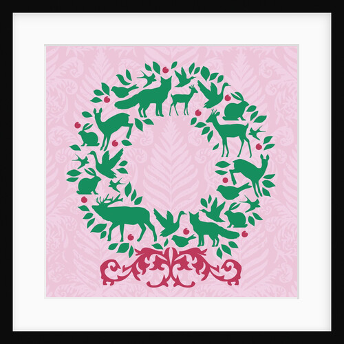 A wreath shaped by silhouettes of animals by Anonymous