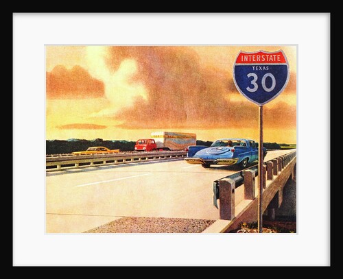 Traffic on Texas highway by Anonymous