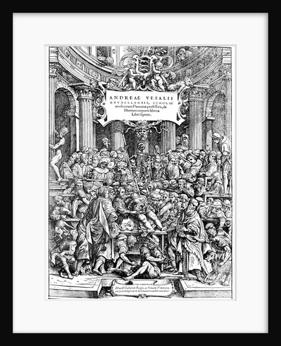 Title page of Andreas Vesalius "De Humani Corporis Fabrica" by Anonymous