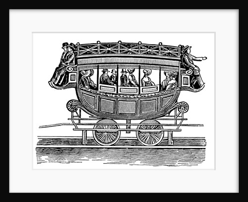 Early American railroad car adopted from road transport by Anonymous