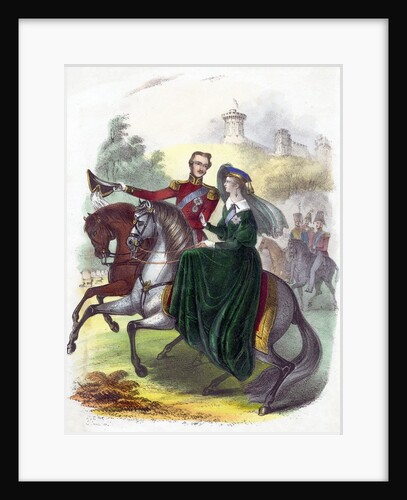 Queen Victoria and Prince Albert on horseback by Anonymous