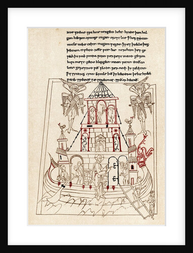 Noah's Ark in the form of a Viking ship with dragon prow by Anonymous