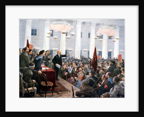 Lenin haranguing deputies of the 2nd Soviet Congress by Anonymous