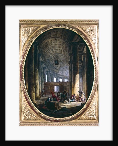 Interior of the colonnade of St. Peter's, Rome, at the time of the Conclave of 1769 by Anonymous