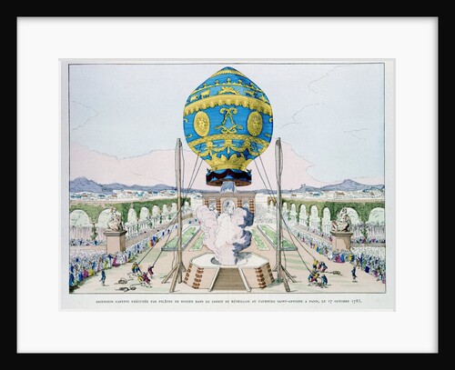 Ascent by Pilatre de Rozier in captive hot air balloon by Anonymous