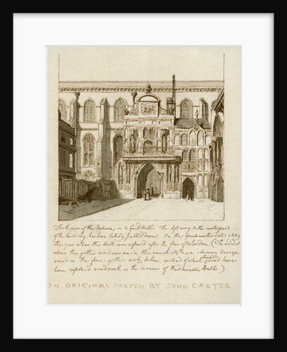 South view of the entrance to Guildhall in the City of London by Anonymous