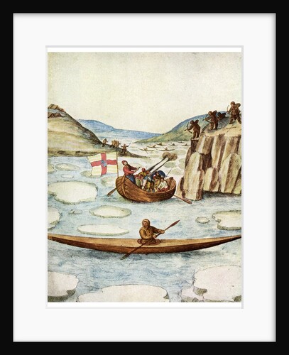 Englishmen in a skirmish with Eskimos by John White