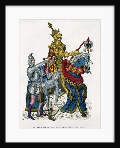 Charles VII on horseback in full armor by Anonymous