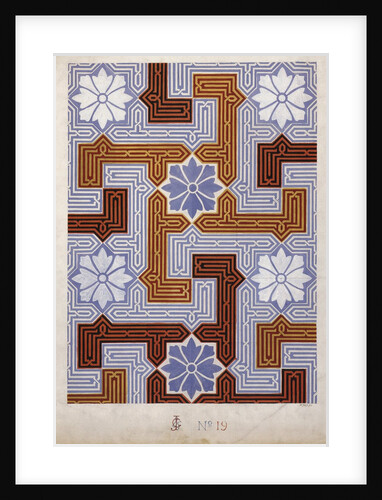 Wallpaper Design with Maze and Flowers by Anonymous