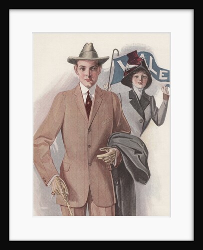 Young couple with Yale pennant by Anonymous