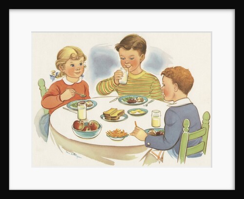 Children eating meal by Anonymous