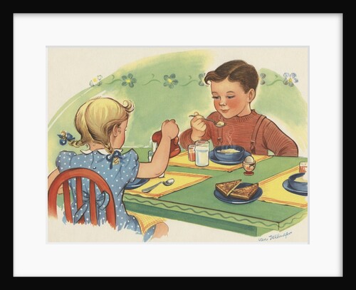 Children eating breakfast by Anonymous