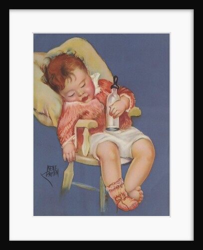 Baby sleeping in highchair by Anonymous