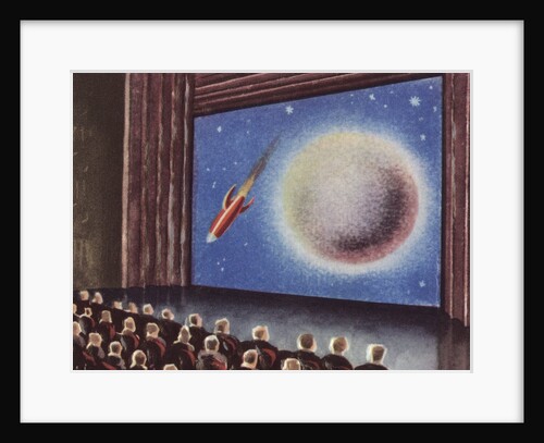 Audience watching a film about outer space by Anonymous