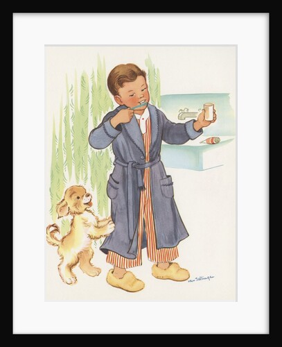 Boy brushing teeth by Anonymous