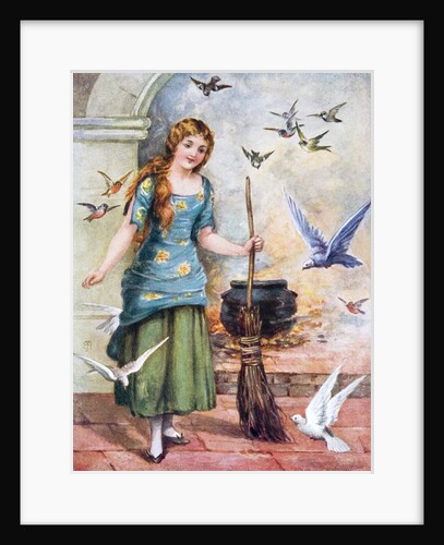 Cindarella with doves by Anonymous