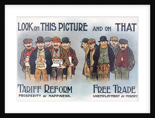 Anti free trade postcard by Anonymous