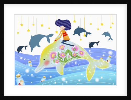 A Teenage Boy Rinding on a Dolphin by Anonymous